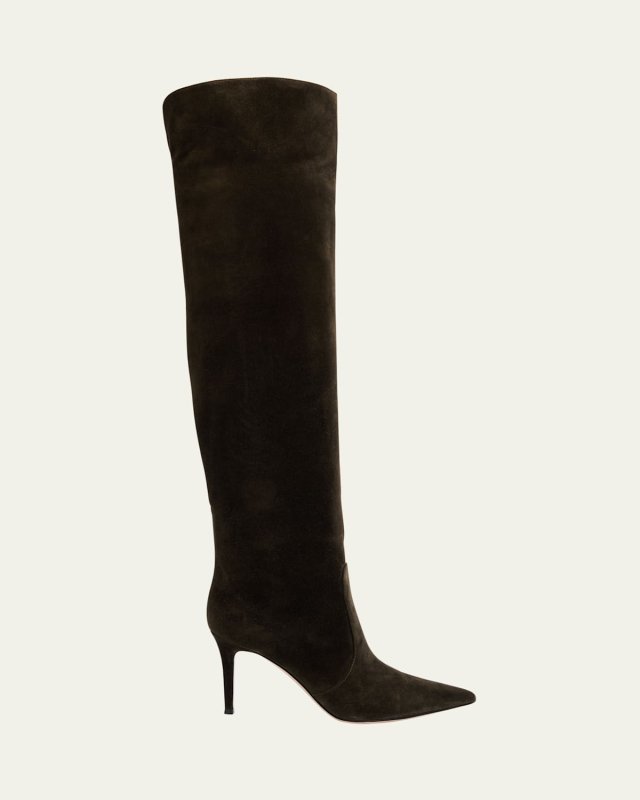 Hansen Suede Pointed-Toe Knee Boots